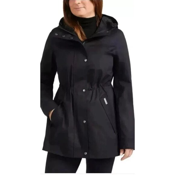 NEW Hunter Women's XS Cotton Smock Rain Jacket Black Hooded - Picture 1 of 14